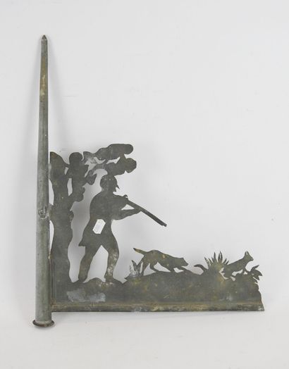 GIROUETTE in zinc decorated with a hunter...