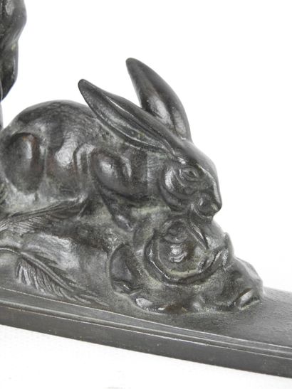 Maurice FRECOURT (1890-1961): Two hares eating...