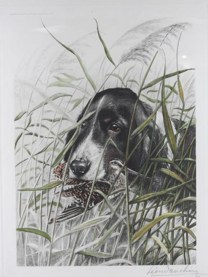 Léon DANCHIN (1887-1938) after : Setter and...
