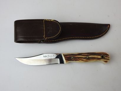 HUNTING KNIFE with antler handle LINDER Bowie...