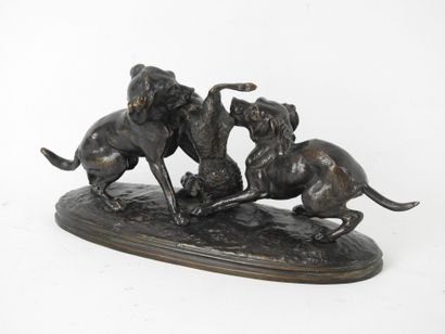 Jules MOIGNIEZ (1835-1894) after : Two hunting...