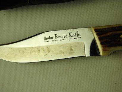 HUNTING KNIFE with antler handle LINDER Bowie...