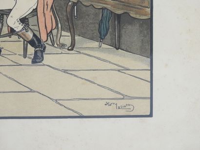 Harry ELIOTT (1882-1959) after : tavern scene....