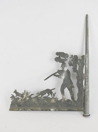 GIROUETTE in zinc decorated with a hunter...