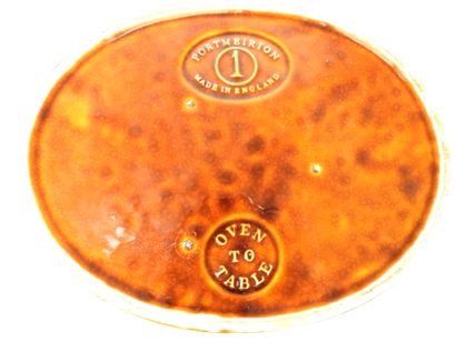 Earthenware TERRACE of oval form with decoration...