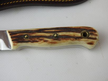 HUNTING KNIFE with antler handle LINDER Bowie...