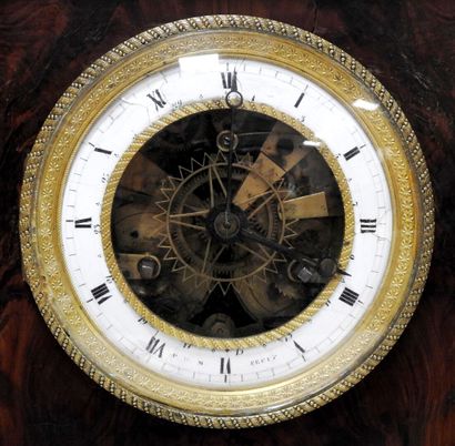 Rectangular clock in mahogany veneer with...