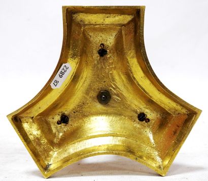 Lamp stand in chased ormolu and black lacquered...