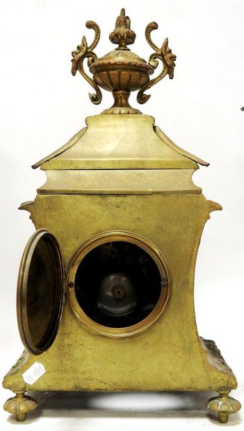 Gilded bronze mantelpiece including a clock...