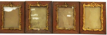 Suite of four frames under glass in natural...
