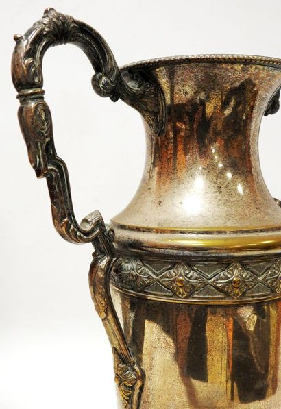 Pair of vases with double handles out of...