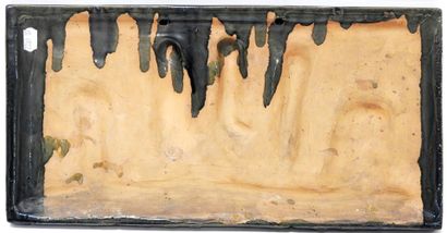 Decorative plate in bas-relief of rectangular...