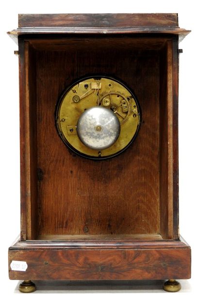 Rectangular clock in mahogany veneer with...