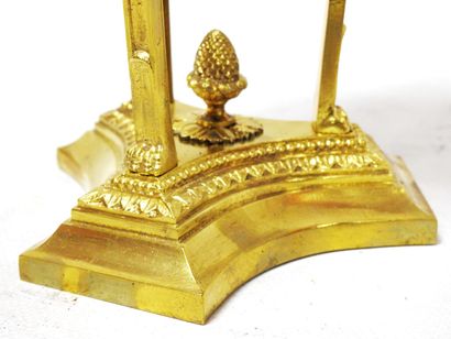 Lamp stand in chased ormolu and black lacquered...