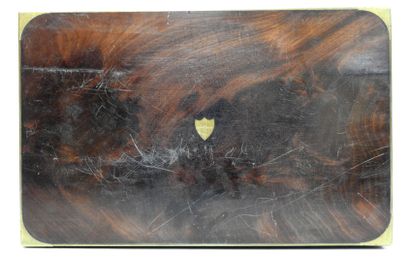 Mahogany travel writing case with brass spandrels...