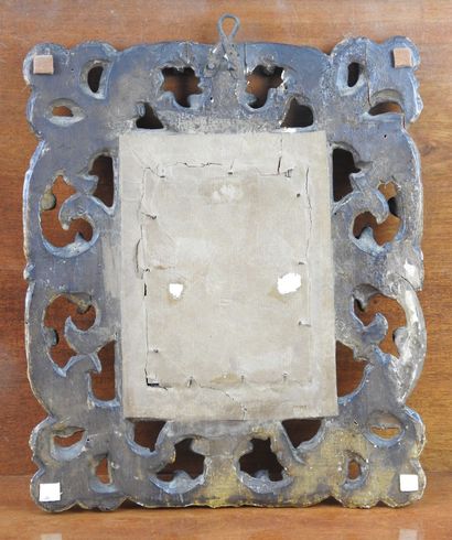 SMALL MIRROR in carved and gilded wood of...