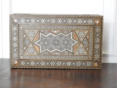Rectangular box with burgundy decoration...