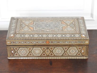 Rectangular box with burgundy decoration...