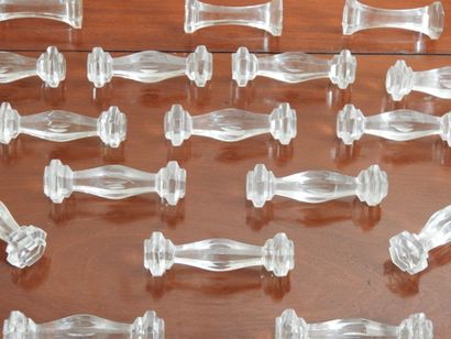 Suite of FIFTEEN HOLDERS in crystal of baluster...