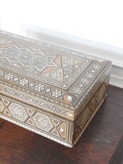 Rectangular box with burgundy decoration...