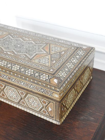 Rectangular box with burgundy decoration...