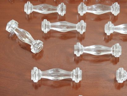 Suite of FIFTEEN HOLDERS in crystal of baluster...