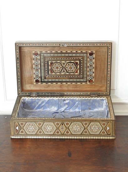 Rectangular box with burgundy decoration...