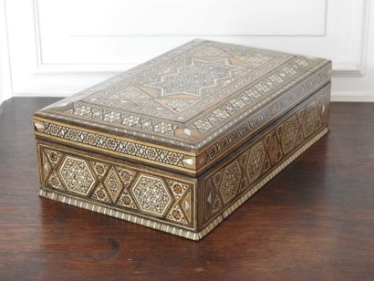 Rectangular box with burgundy decoration...