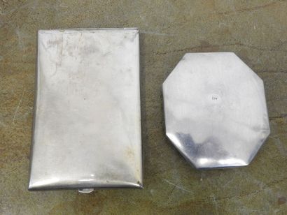 CIGARETTES SHEET and POUDRIER in silver with...