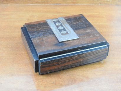 Rectangular rosewood GAME BOX with applied...