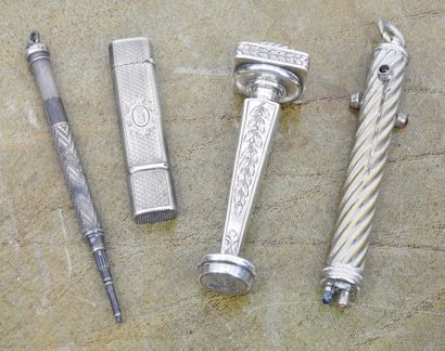 LOT including a stamp, two mechanical pencils...