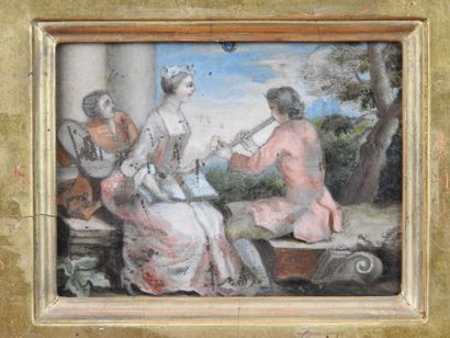 Eighteenth century SCHOOL : The music lesson....