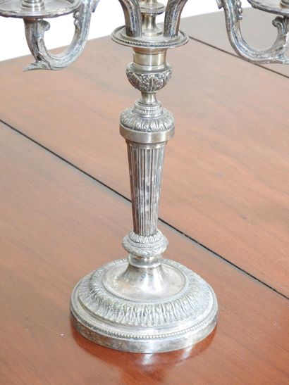 Pair of LARGE CANDELABRES with four lights...
