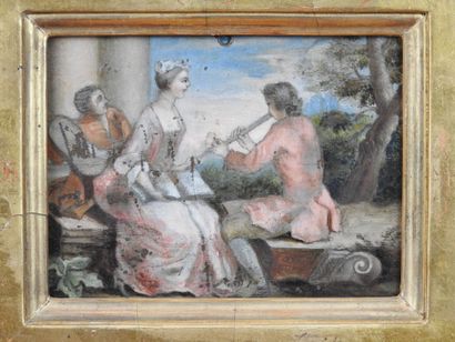 Eighteenth century SCHOOL : The music lesson....