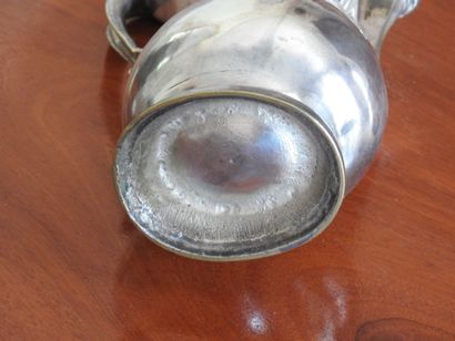 A small silvered bronze baluster, the handle...