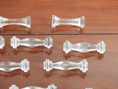 Suite of FIFTEEN HOLDERS in crystal of baluster...