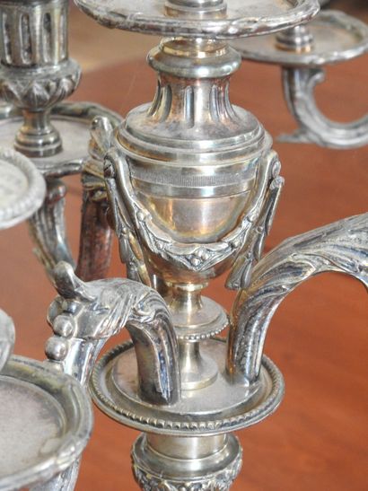 Pair of LARGE CANDELABRES with four lights...