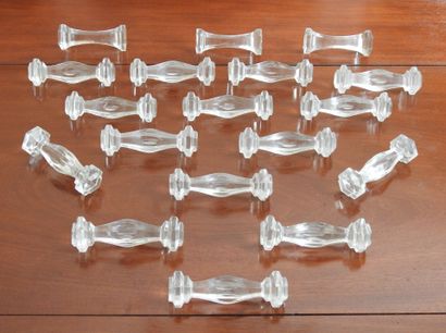 Suite of FIFTEEN HOLDERS in crystal of baluster...