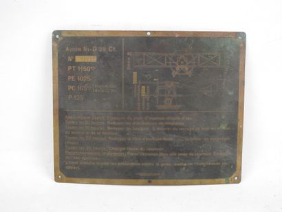 Plaque en tôle Avion NI D 29 C1. 16 x 20...