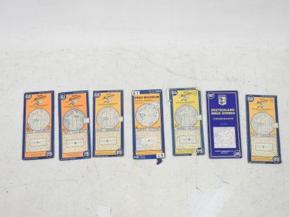 MICHELIN. Sept cartes routières dont Paris...