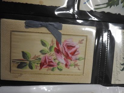 CARTES FANTAISIES gaufrées à reliefs : « Fleurs »....