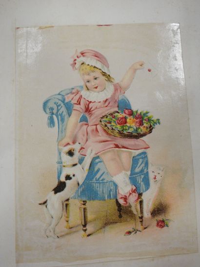 CHROMOLITHOGRAPHIES : Lot de planches dont...