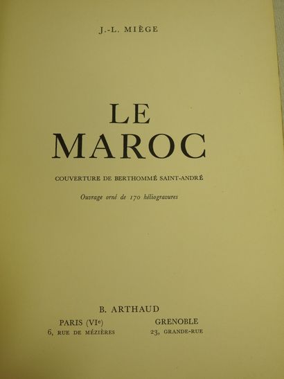 MIEGE J.L. Maroc. Paris, Arthaud. In-8. Broché
On...