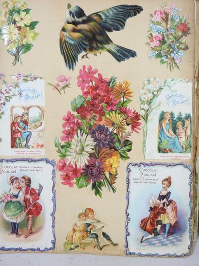DEUX ALBUMS de chromolithographies et découpis...