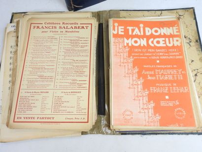 Couvertures de musique. XIXe. In-folio, demi-reliure...