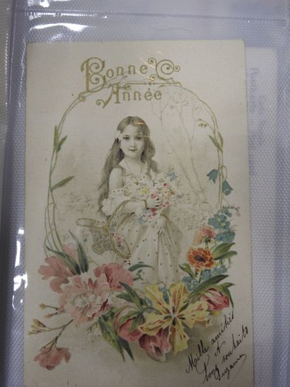 CARTES FANTAISIES gaufrées à reliefs : « Romantique »....