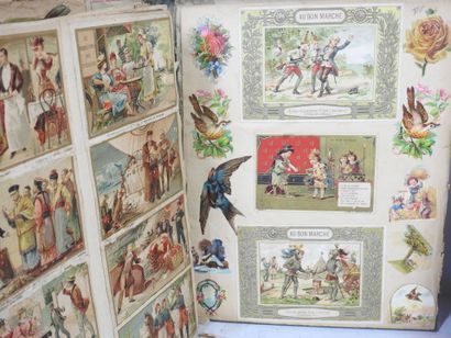 DEUX ALBUMS de chromolithographies et découpis...