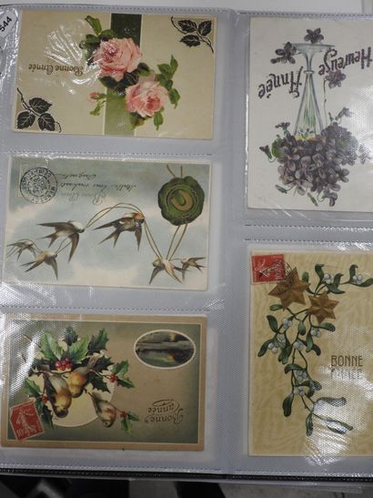 CARTES FANTAISIES gaufrées à reliefs : « Romantiques...