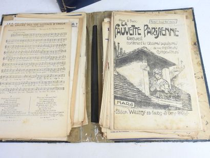 Couvertures de musique. XIXe. In-folio, demi-reliure...
