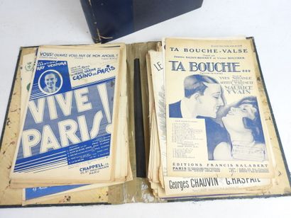 Couvertures de musique. XIXe. In-folio, demi-reliure...